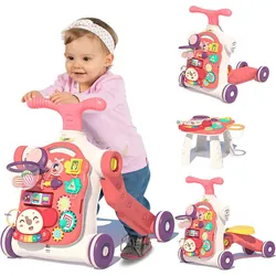 Trotteur Et Poussette De Jouets Multifonction 5En1 Rose