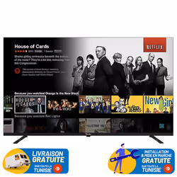 TV Condor 65" LED UHD - Résolution : 3840 x 2160 Pixels UHD 4K - Frameless Design - Netflix - YouTube - Prime video - Navigat ...