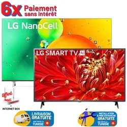TV LG 50" UHD 4K NanoCell / Smart Tv / WiFi / Récepteur intégré + Internet Box Offert AVEC Tv LG 43" LM6370 LED FHD HDR / Smart Tv / Wifi / Récepteur intégré