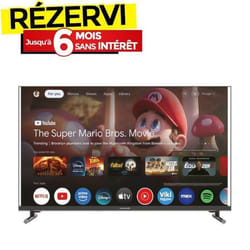 Tv  MAXWELL 55" MG60 QLed 4K Smart Google Tv avec Recepteur Integre - Noir