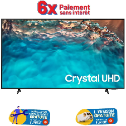 Téléviseur Samsung 75" Crystal UHD 4K Smart TV Wi-Fi série 8 UA75BU8000UXMV