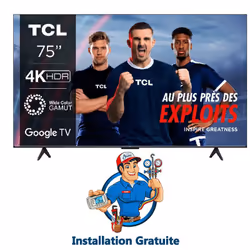 Tv TCL P755 - Taille de l'écran : 75 pouces - Résolution : 3840 x 2160 - Système d'exploitation : Android - Taux de rafraîchi ...