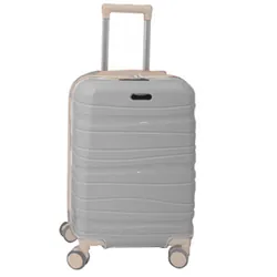 Valise Incassable Titou Avec Roues Démontables Moyen Modèle Gris et Beige
