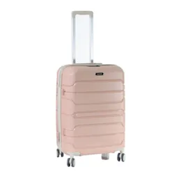 Valise Incassable Titou Avec Roues Démontables Moyen Modèle Rose et Beige