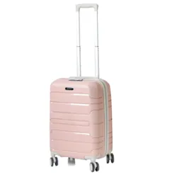 Valise Incassable Titou Avec Roues Démontables Petit Modèle Rose et Beige