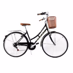 Vélo de Ville RODEO Avec Panier Avant - Taille: 26" - Freinage: Patin avant / Patin arrière - Nombre de vitesses: 6 Vitesses  ...