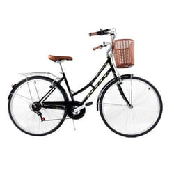 Vélo de Ville RODEO 6026-C6V Avec Panier Avant - Noir