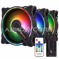 Ventilateurs d'ordinateur SYNC RGB 120 mm, Kit 3 en 1 avec Ventilateurs de boîtier PC Hurricane RGB Frame, Roulement hydrauli ...