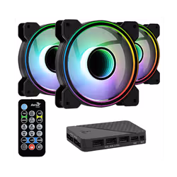 Ventilateurs Aerocool ARGB Mirage 12 Pro - Type RF sans fil - Vitesse des ventilateurs : 1300 rpm - Type de connecteur : 6 br ...