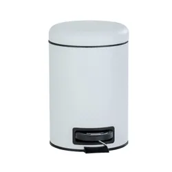 WENKO 22956100 poubelle 3 L Rond Métal Blanc