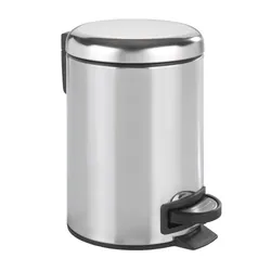 WENKO Poubelle cosmétique à pédale Leman Easy Close acier inox brillante 3 l