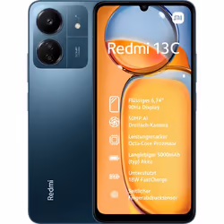 Xiaomi Redmi 13C, 17,1 cm (6.74"), 4 Go, 128 Go, 50 MP, Android 13, Bleu, Marine