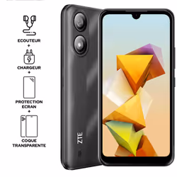 Smartphone ZTE A33S - Ecran : 6.3"- Processeur: Unisoc 9863A, Octa-core 1.6 GHz - Système d’exploitation : Android 12 - Mémoi ...