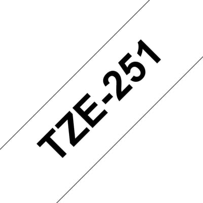 Brother TZe-251 - Ruban pour étiqueteuse original – Noir sur blanc, 24 mm de large, Vue principale