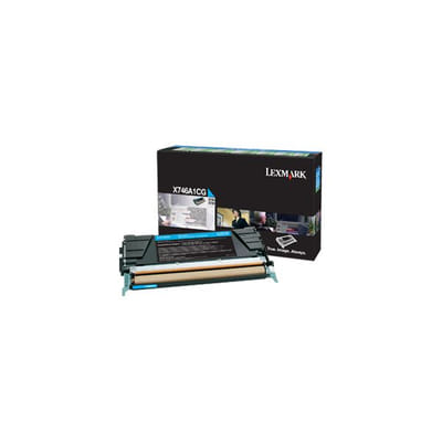 Lexmark X746A1CG Cartouche de tonerOriginal Cyan, Vue principale