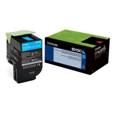 Lexmark 80C8SC0 Cartouche de tonerOriginal Cyan, Vue principale