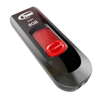 Team Group C141 lecteur USB flash 8 Go USB Type-A 2.0 Noir, Rouge, Vue principale