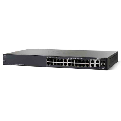 Cisco SG350-28P Géré L3 Gigabit Ethernet (10/100/1000) Connexion Ethernet, supportant l'alimentation via ce port (PoE) Noir (SG350-28P-K9-EU)