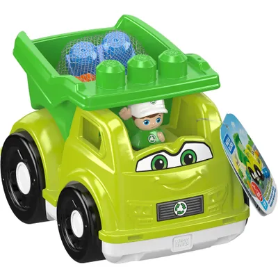 Mga bloks - lil'véhicul camion pompir avc figurin & 5 blocs inclus - briqus d construction - 12 mois t + au millur prix