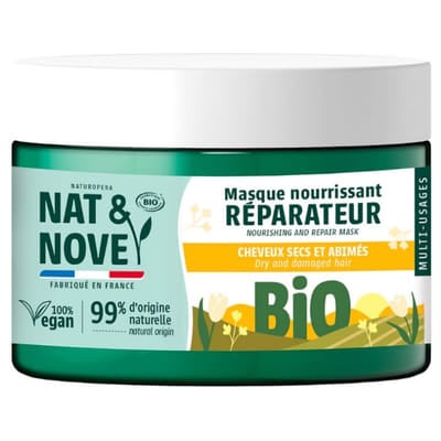 Nat&Nove Bio Masque Réparateur Bio Cheveux abîmés 300ml, Vue principale