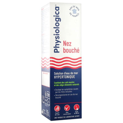 Gifrer Physiologica Solution d'Eau de Mer Hypertonique Nez Bouché Spray 100 ml, Vue principale