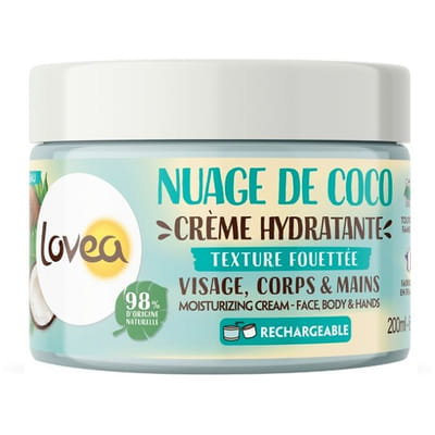 Lovea Crème Hydratante Visage Corps & Mains Nuage de Coco 200 ml, Vue principale