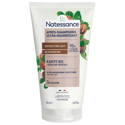 Natessance Après-Shampoing Ultra-Riche Karité et Kératine Végétale 150 ml, Vue principale