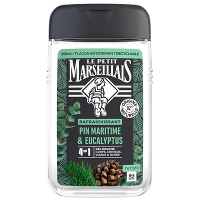 Le Petit Marseillais Gel Douche Rafraîchissant 4en1 Pin Maritime & Eucalyptus 250 ml