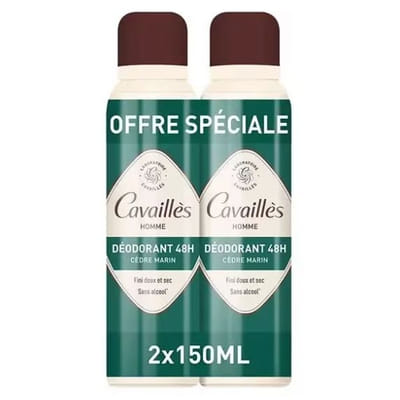 Cavaillès Homme Déodorant Cèdre Marin 48H Lot de 2 x 150 ml, Vue principale