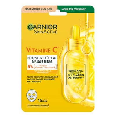 Garnier SkinActive Vitamin C Masque en Tissu Sérum Booster d'Éclat 28 ml, Vue principale