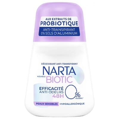 Narta Biotic Déodorant Anti-Transpirant 48H Peaux Sensibles 50 ml, Vue principale