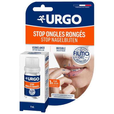 Urgo Filmogel Stop Ongles Rongés Vernis Amer et Invisible 9 ml, Vue principale