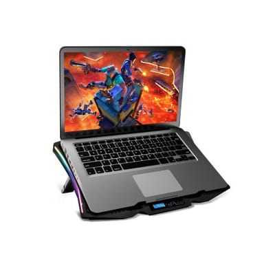 Support Refroidisseur Pour PC Portable Spirit Of Gamer AIRBLADE 1000 RGB - 2 Ventilateurs LED, 8 Positions, Port USB, Jusqu'à 17"