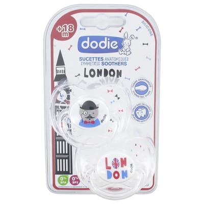 Dodie 2 Sucettes Anatomiques Silicone Motif Ville 18 Mois et + - Modèle: London, Vue principale
