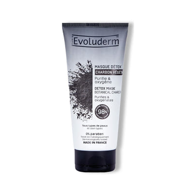 EVOLUDERM MASQUE DETOX AU CHARBON VEGETAL ACTIF 100 ML, Vue principale