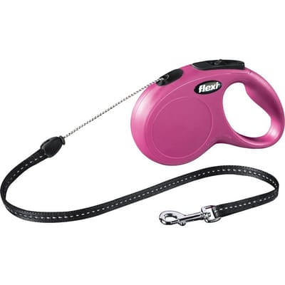 Flexi New CLASSIC 5 m Rose Chien Laisse avec enrouleur, Vue principale