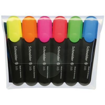 Schneider surligneur Job 150, etui de 6 pièces en couleurs assorties, Vue principale