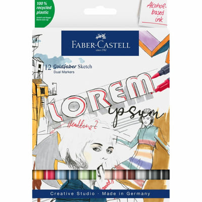 Faber-Castell 164712 marqueur 12 pièce(s) Pointe fine Multicolore, Vue principale