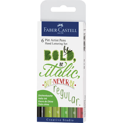 Faber-Castell 8800503 stylo de calligraphie Noir, Vert, Rouge, Turquoise 6 pièce(s), Vue principale