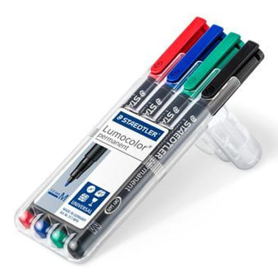 Staedtler Lumocolor 317 WP4 marqueur indélébile Noir, Bleu, Vert, Rouge 4 pièce(s), Vue principale