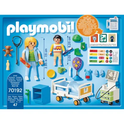 Figurine PLAYMOBIL Vintage Hôpital - Fauteuil Roulant Et Maman - Set 4407 City Life 2006