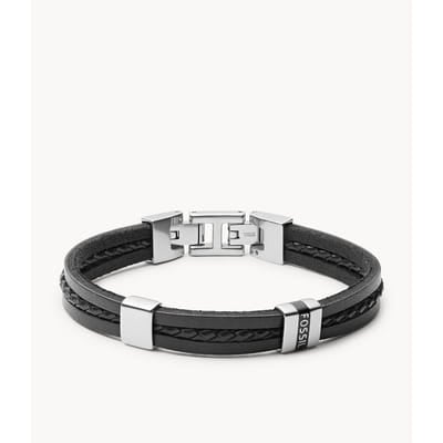 Fossil JF03686040 bracelet Mâle Cuir, Métal, Vue principale