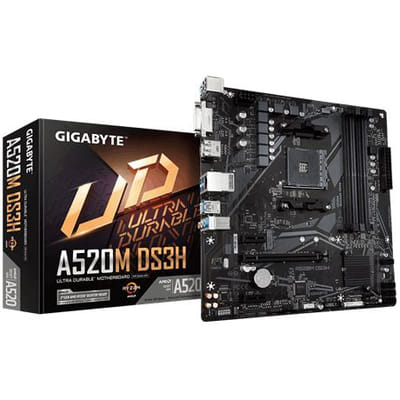 Gigabyte MB A520M DS3H Emplacement AM4 Micro ATX, Vue principale