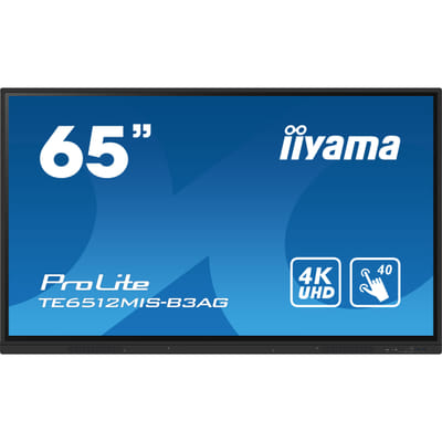 iiyama TE6512MIS-B3AG affichage de messages En forme de kiosk 165,1 cm (65") LCD Wifi 400 cd/m² 4K Ultra HD Noir Écran tactile Intégré dans le processeur Android 11 24/7, Vue principale