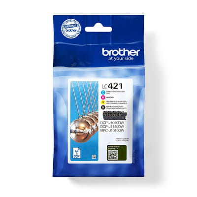 Brother LC-421VAL PagePack 4 pièce(s) Original Rendement standard Noir, Cyan, Magenta, Jaune, Vue principale