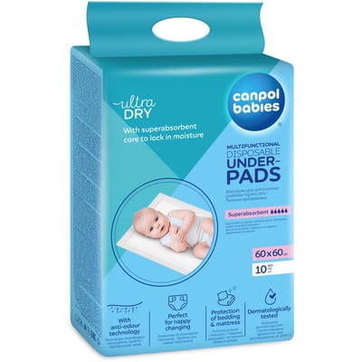 Canpol babies Multifunctional Underpads 60x60 cm 10 pcs, Vue principale