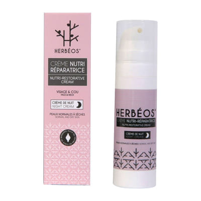 HERBÉOS Crème Nutri Réparatrice Nuit Peaux Normales à Sèches 30ml, Vue principale