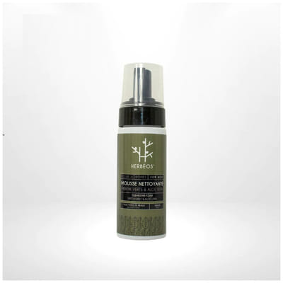 HERBÉOS Mousse Nettoyante Homme Aloé Vera & Menthe Verte 170 ml, Vue principale