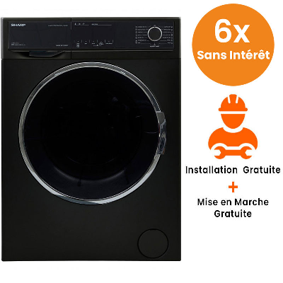 Machine à laver Frontale Sharp ES-FP814CX-B 8Kg - Noir