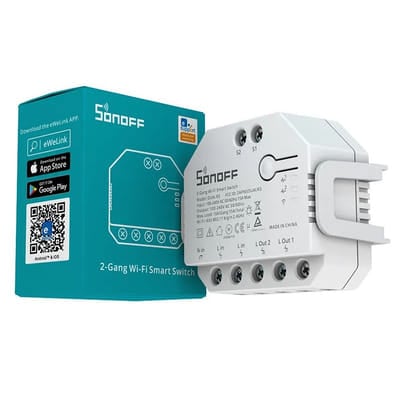 Sonoff Dual R3 Avec fil &sans fil Blanc, Vue principale